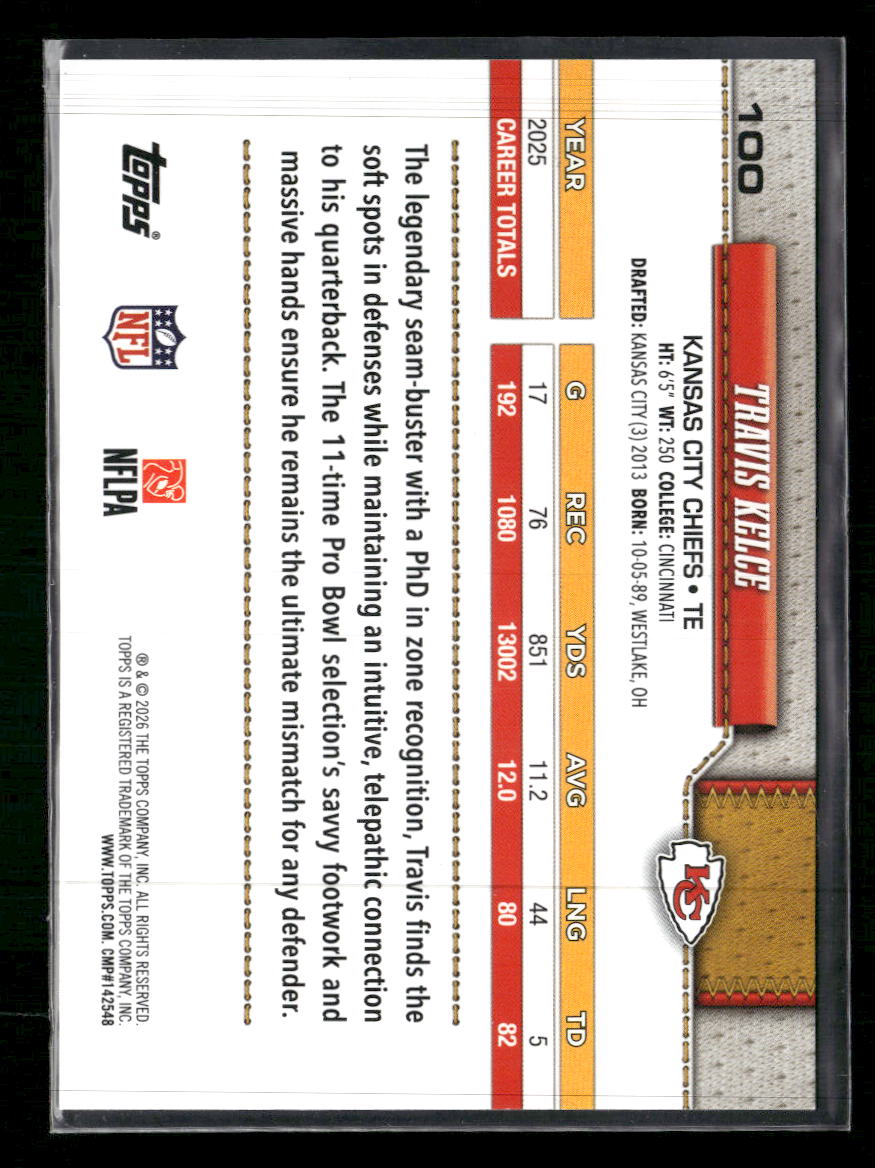 2026 Topps Flagship True Photo Variations Travis Kelce #100