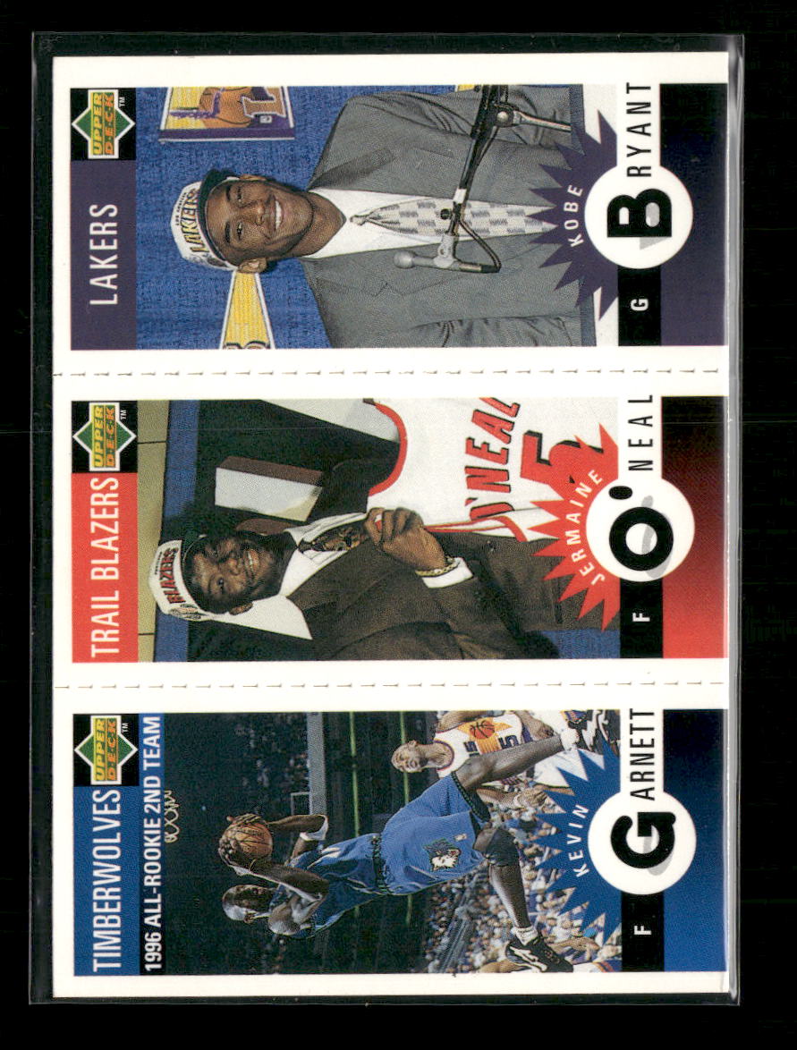 1996-97 Collector's Choice Mini-Cards Panels Kevin Garnett / Jermaine O'Neal / Kobe Bryant #M139/M158/M129