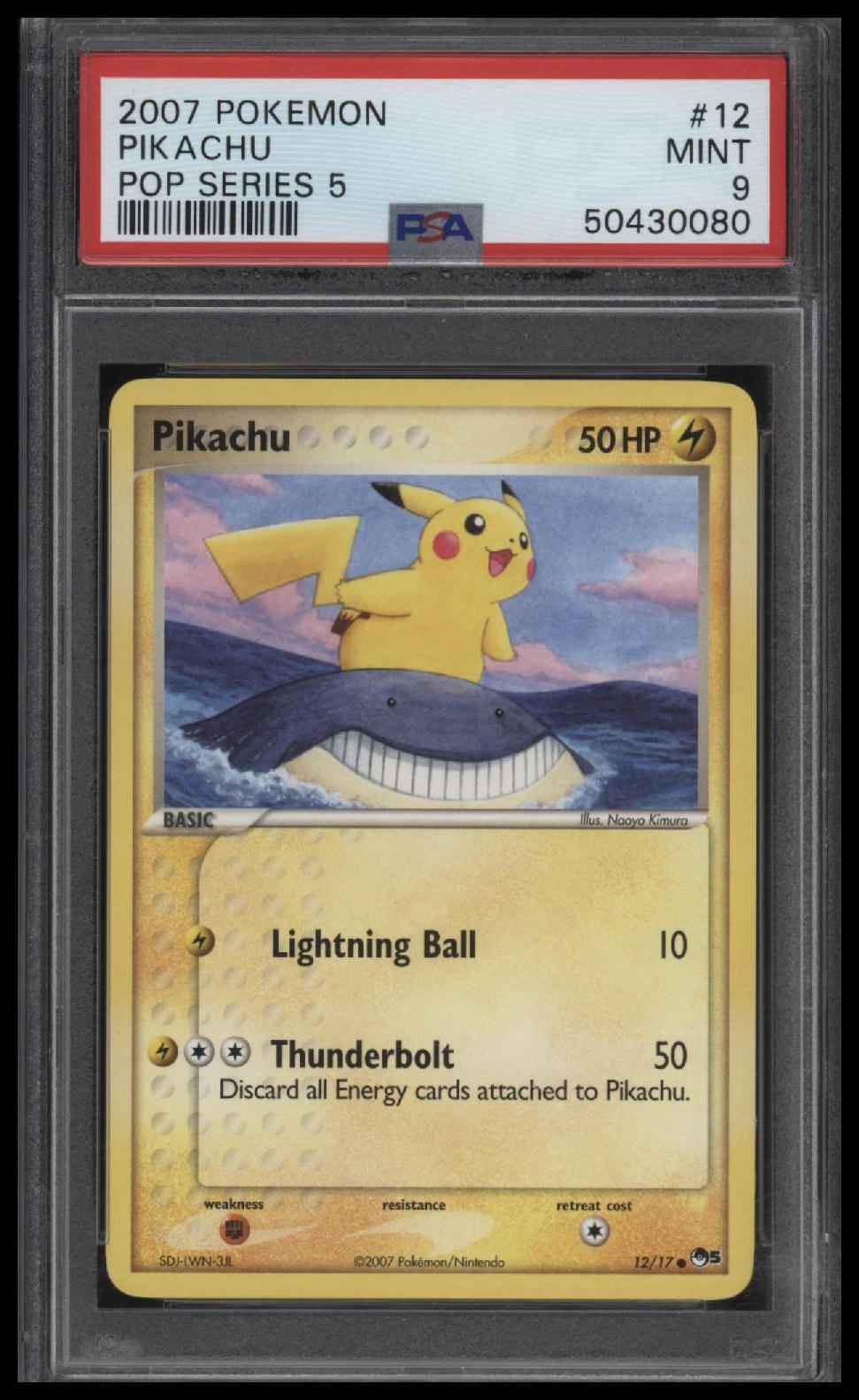 2007 Pokemon Pop Series 5 Pop Series 5 Pikachu 9 PSA #12