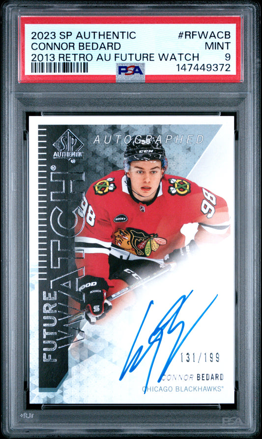 2023 Sp Authentic 2013-14 Retro Autograph Connor Bedard 9 PSA #RFWACB