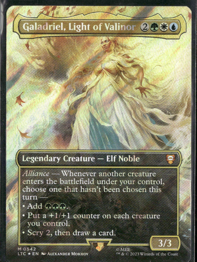 C: LTR - LTC Galadriel, Light of Valinor (Borderless) (Surge Foil) #542