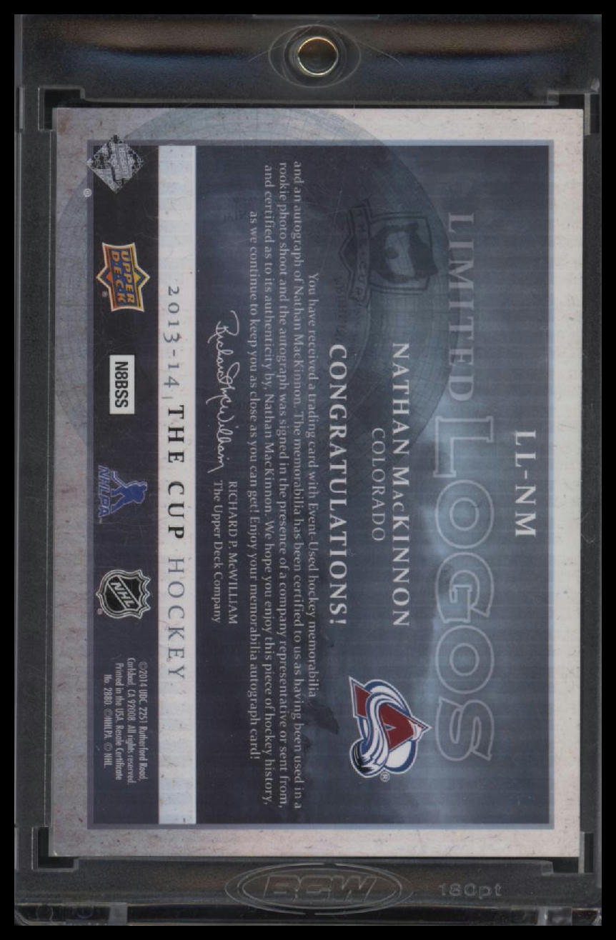 2013-14 Upper Deck The Cup Limited Logos Nathan MacKinnon #/50 AU #LL-NM
