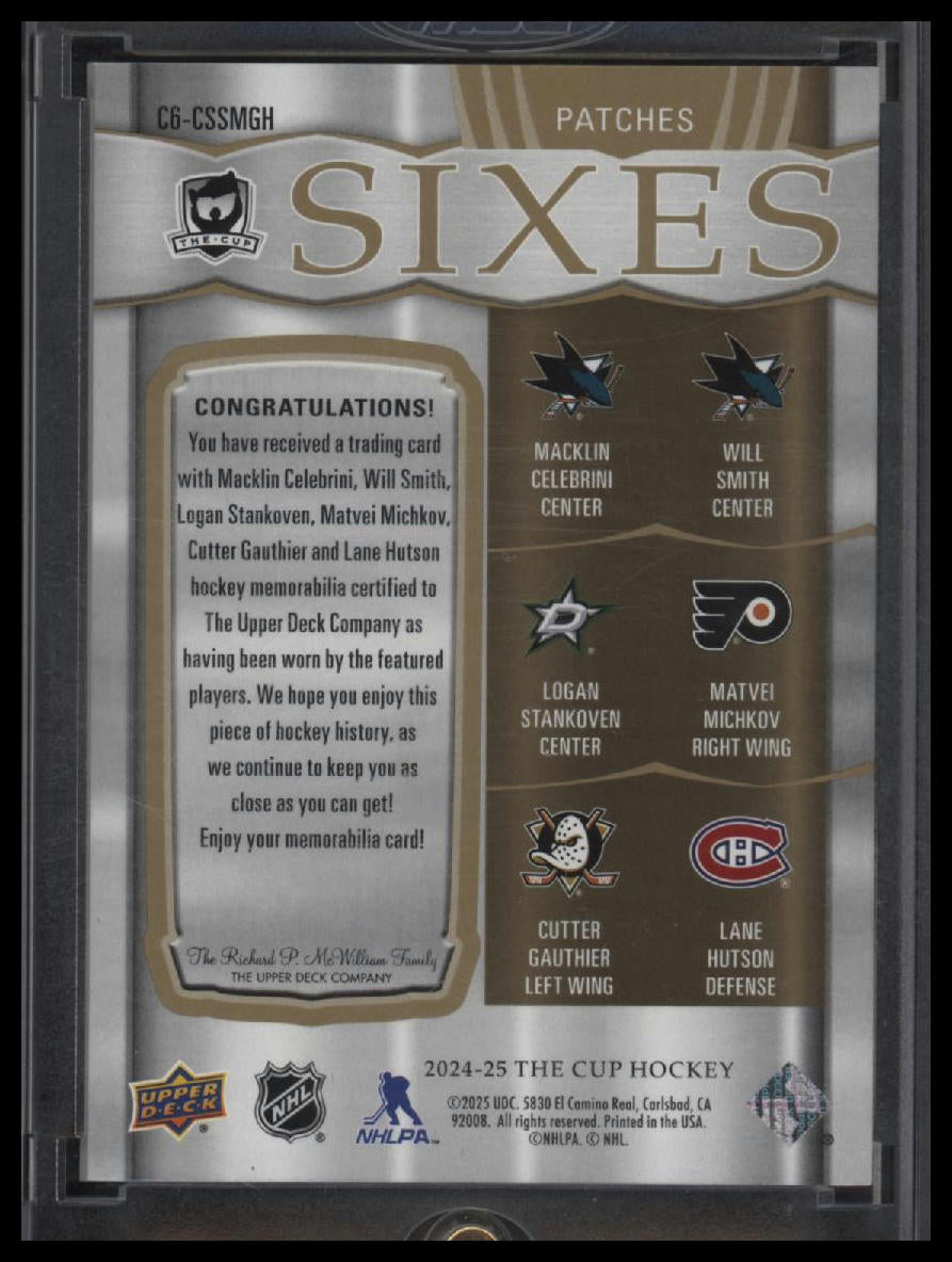 24-25 UD The Cup Sixes Sakic / Gretzky / Howe / Yzerman / Ovechkin / Messier #/3