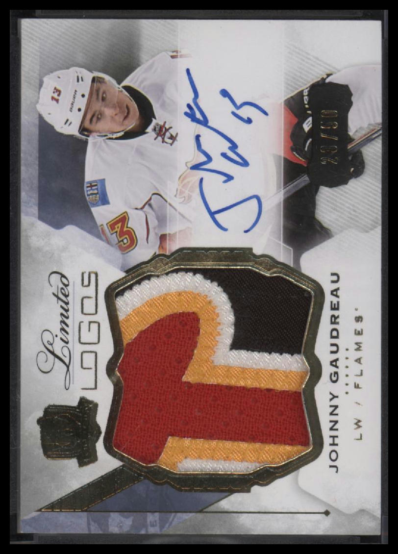 2015-16 Upper Deck The Cup Limited Logos Autographed Patch Johnny Gaudreau #/50
