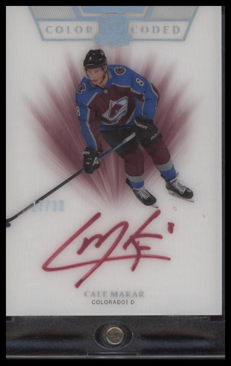 2019-20 Upper Deck The Cup Color Coded Rookie Cale Makar #/33 AU #CC-CM