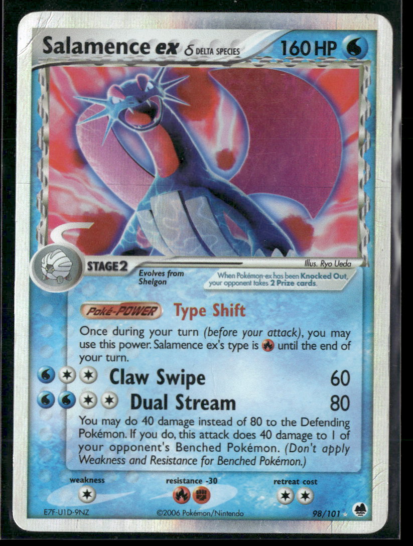 Dragon Frontiers Salamence ex (Delta Species) #98/101 Damaged
