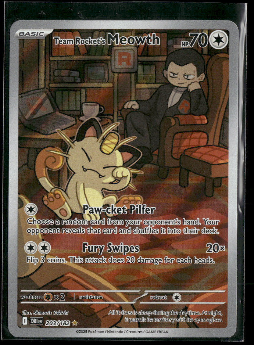 SV10: Destined Rivals Team Rocket's Meowth #203/182