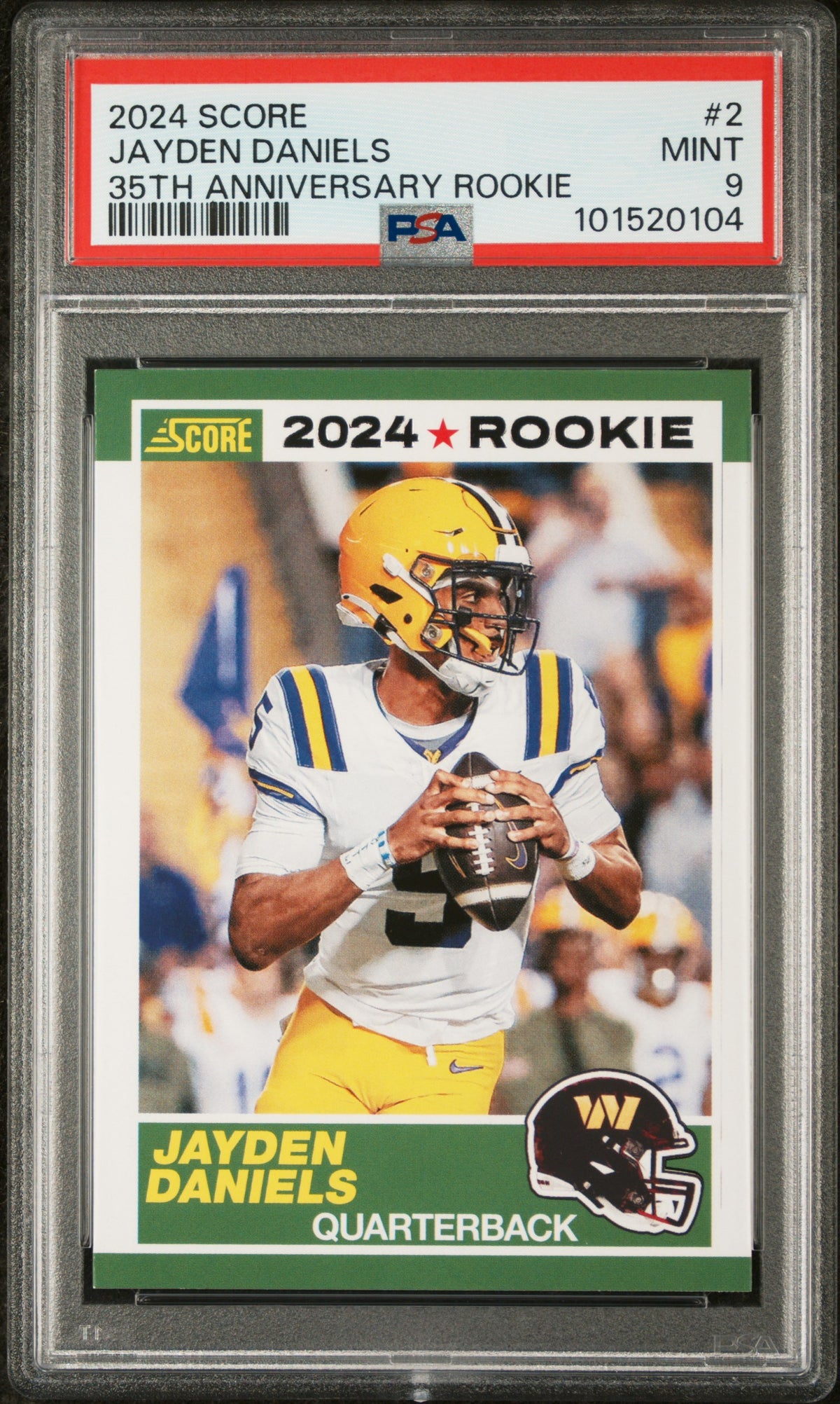 2024 Panini Score 35th Anniversary Rookie Jayden Daniels 9 PSA #2