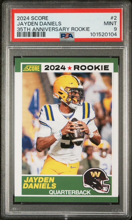 2024 Panini Score 35th Anniversary Rookie Jayden Daniels 9 PSA #2