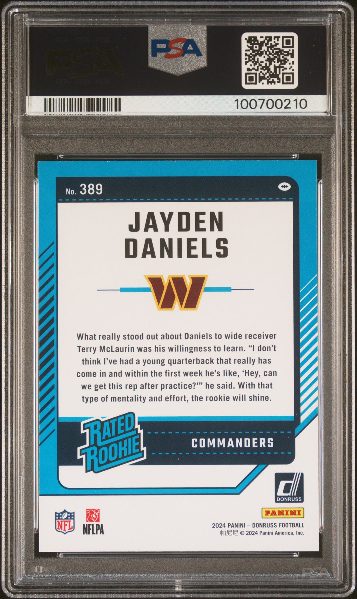 2024 Panini Donruss Jayden Daniels 9 PSA #389