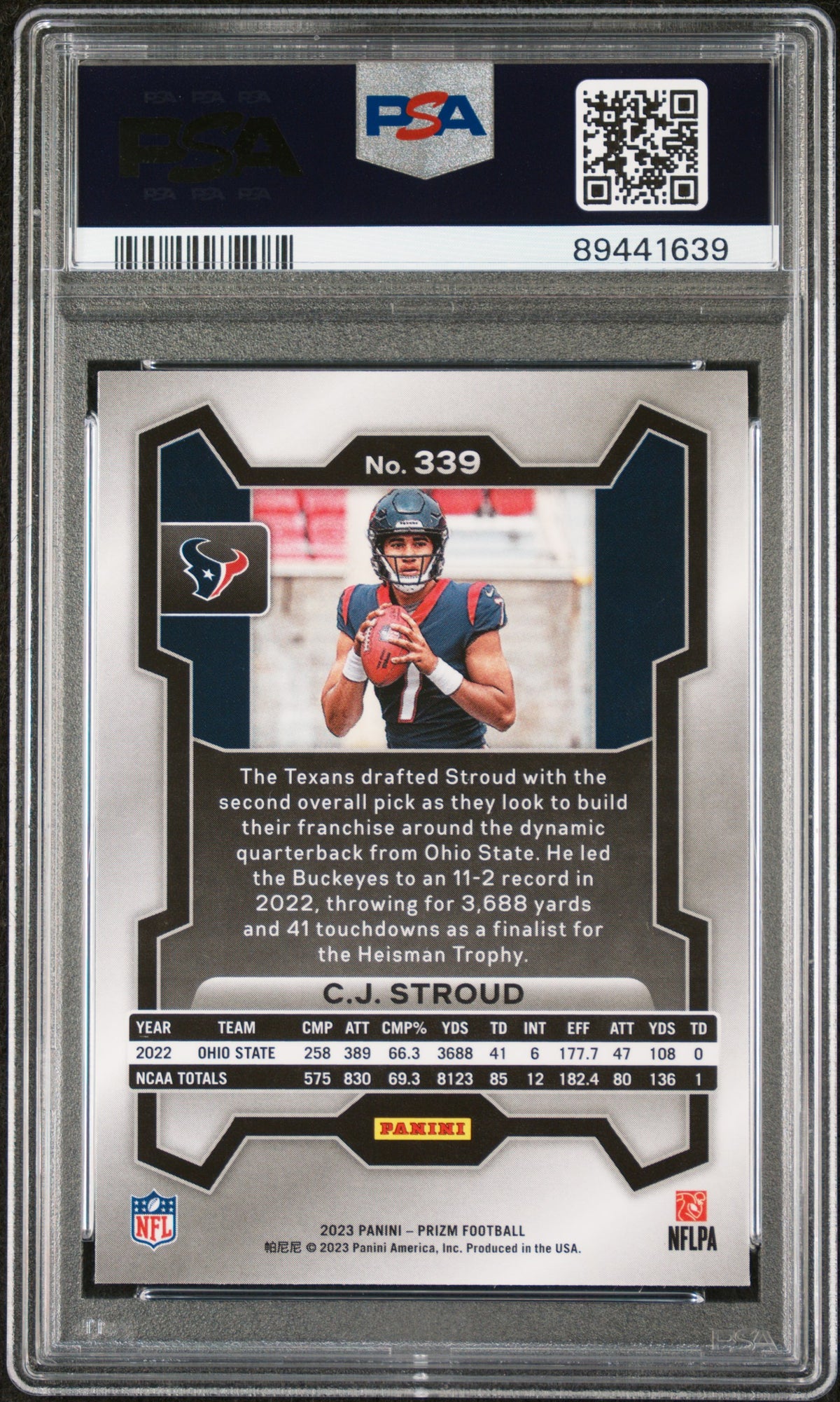 2023 Panini Prizm Cj Stroud 10 PSA #339
