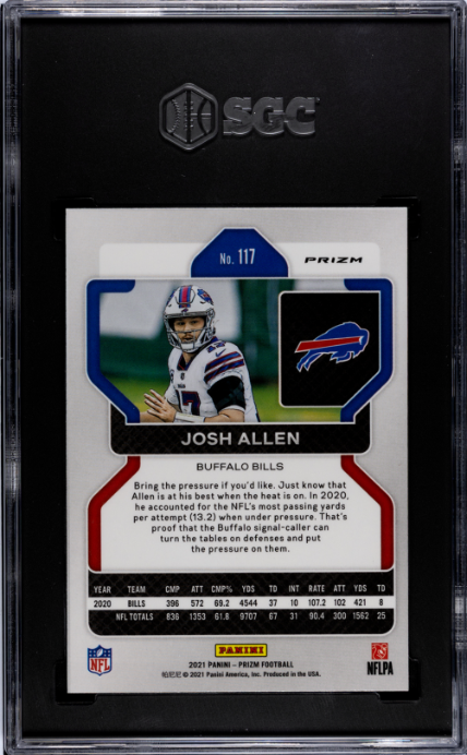 2021 Panini Prizm Red Ice Prizm Josh Allen 10 SGC #117