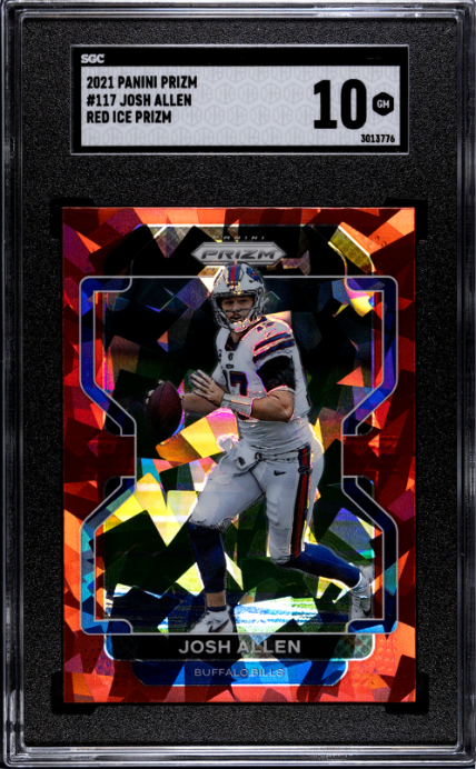 2021 Panini Prizm Red Ice Prizm Josh Allen 10 SGC #117