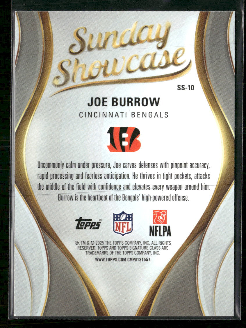 2025 Topps Signature Class Sunday Showcase Blue Joe Burrow #/5 #SS-10