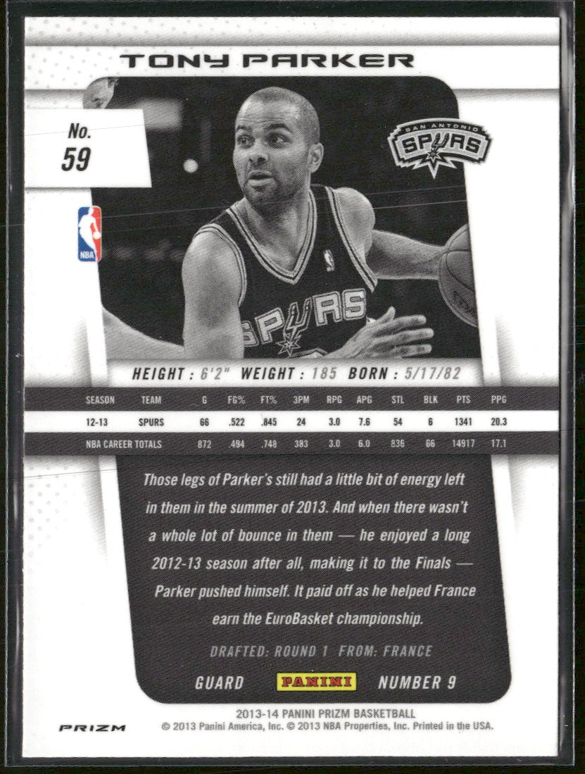2013-14 Panini Prizm Prizm Red White and Blue Mosaic Tony Parker #59