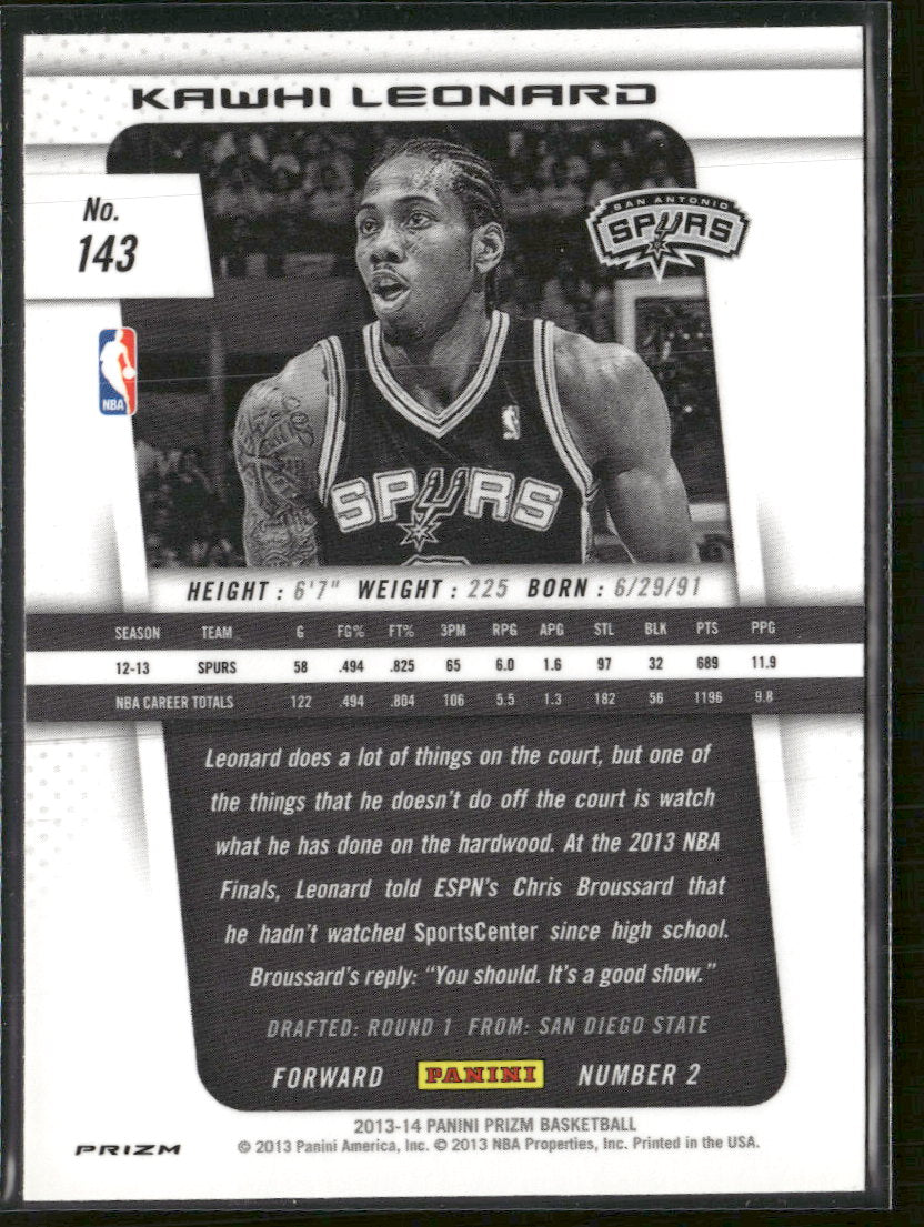 2013-14 Panini Prizm Prizm Red White and Blue Mosaic Kawhi Leonard #143