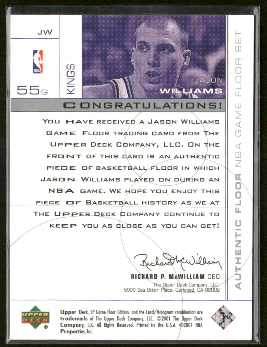 2000-01 SP Game Floor Authentic Floor Jason Williams #JW