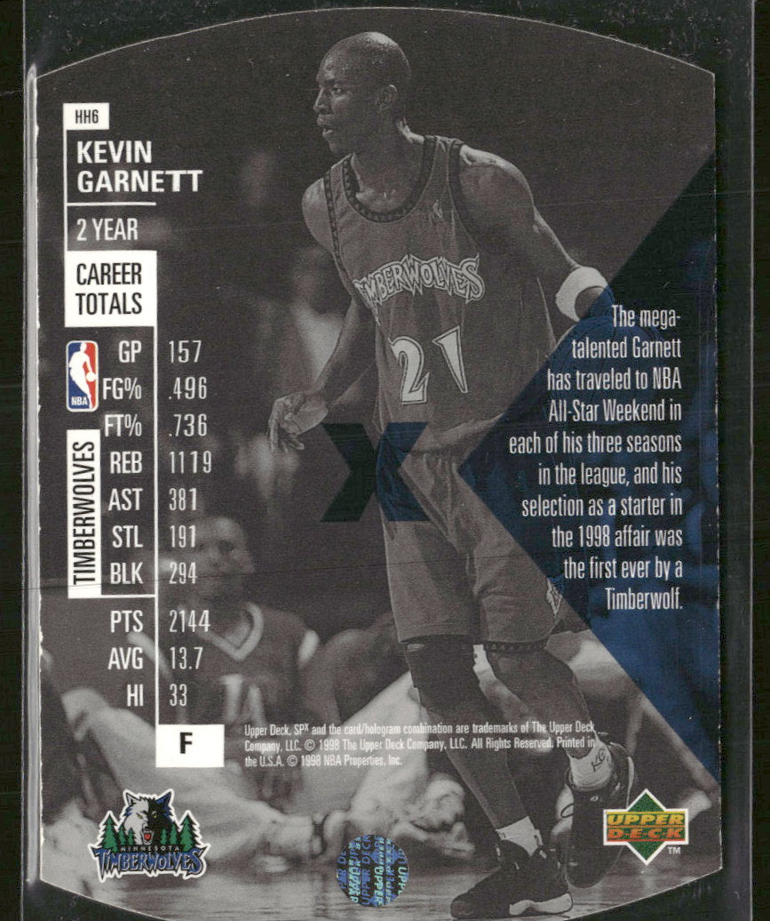 1997-98 SPx Hardcourt Holoview Kevin Garnett #HH6
