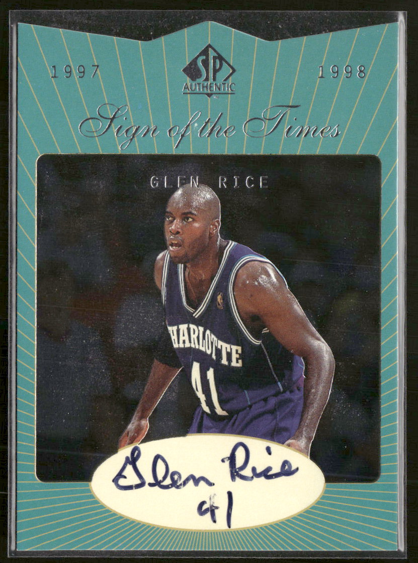 1997-98 SP Authentic Sign of the Times Glen Rice AU #GR