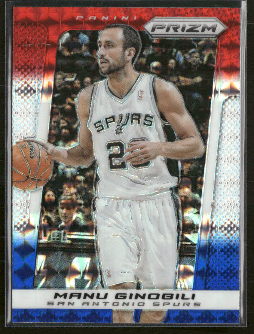 2013-14 Panini Prizm Prizm Red White and Blue Mosaic Manu Ginobili #122