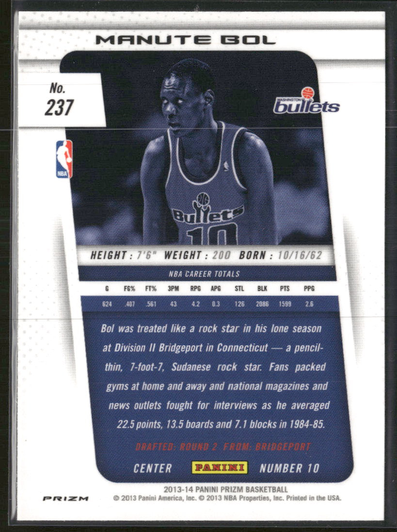 2013-14 Panini Prizm Prizm Red White and Blue Mosaic Manute Bol #237