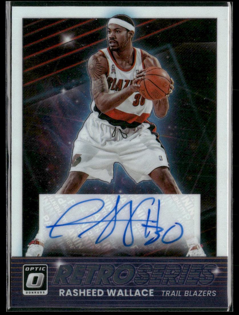 2021-22 Donruss Optic Retro Series Signatures Rasheed Wallace #/99 AU #RS-RWL