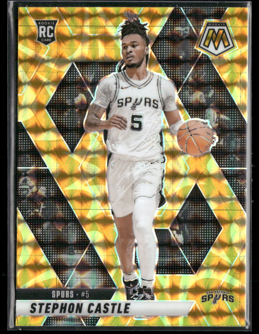 2024-25 Panini Mosaic Reactive Yellow Mosaic Stephon Castle RC #236