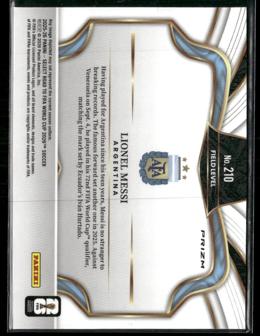 2025-26 Panini Select Road to FIFA World Cup Purple Mojo Lionel Messi #210