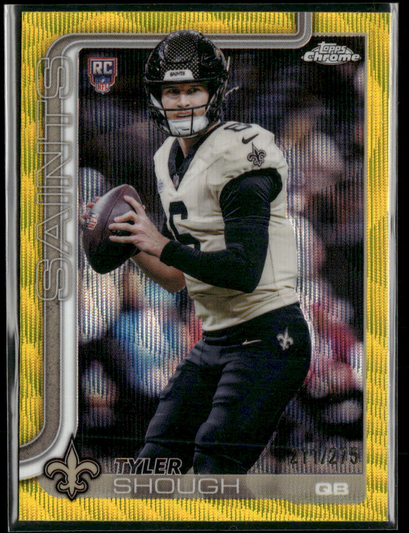 2025 Topps Chrome Yellow Wave Refractor Tyler Shough RC #/275 #398