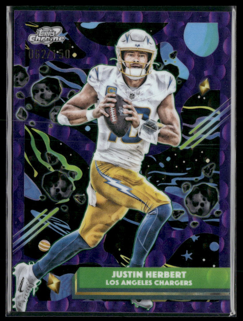 2025 Topps Chrome Cosmic Purple Nebula Refractor Justin Herbert #/150 #53