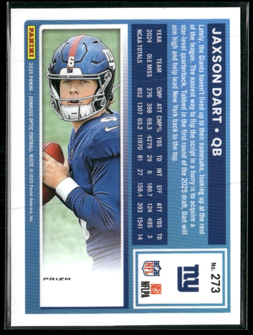 2025 Donruss Optic Green Hyper Jaxson Dart RC #273