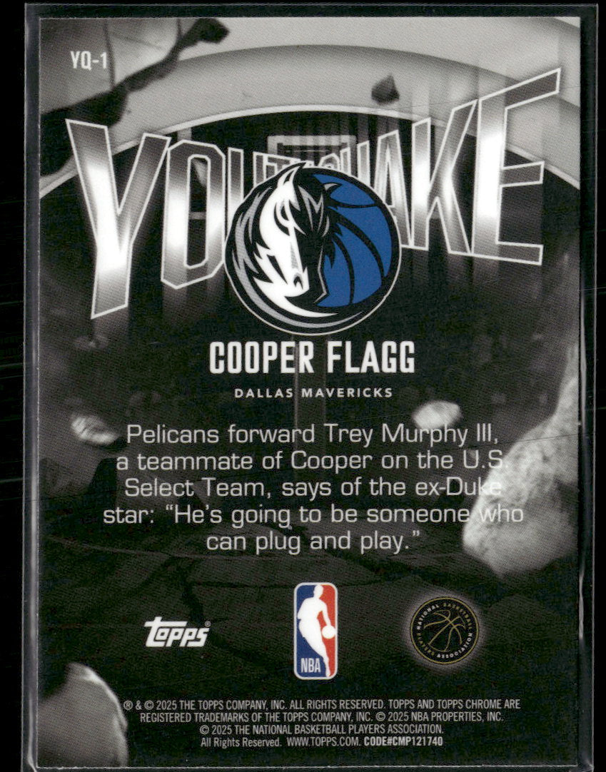 2025-26 Topps Chrome Youthquake Cooper Flagg #YQ-1