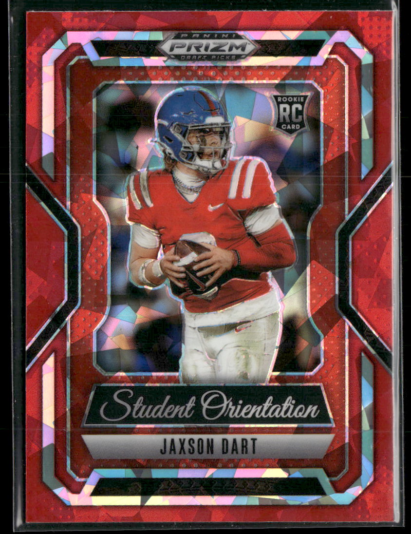 2025 Panini Prizm Draft Picks Student Orientation Red Ice Jaxson Dart #9