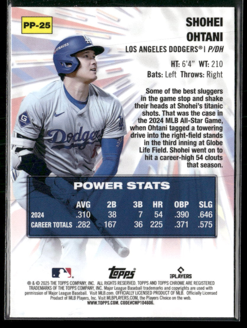 2025 Topps Chrome Power Players Shohei Ohtani #PP-25