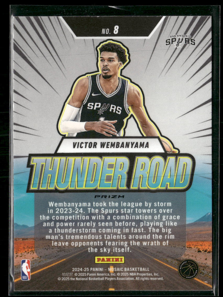 2024-25 Panini Mosaic Thunder Road Mosaic Green Victor Wembanyama #8