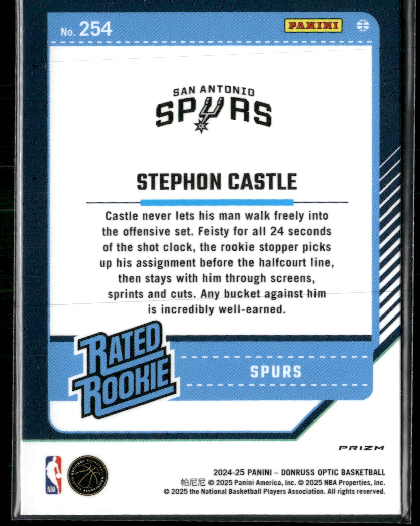 2024-25 Donruss Optic Purple Prizm Stephon Castle RC #254