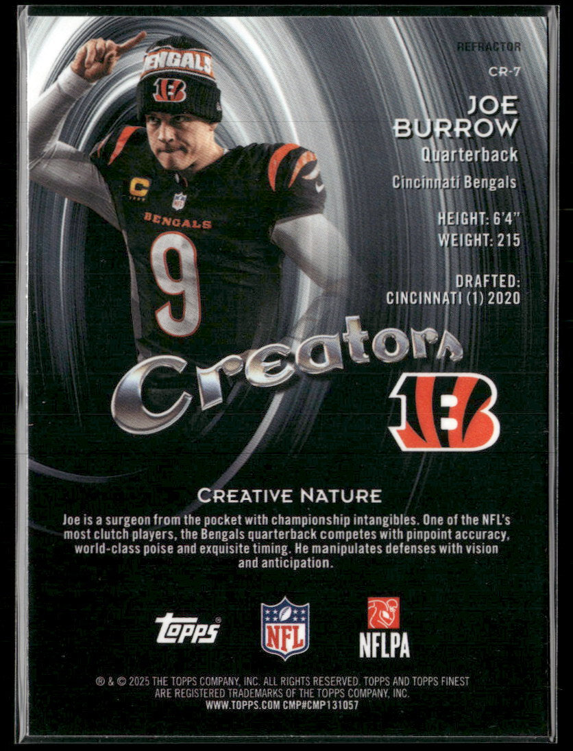2025 Finest Creators Refractor Joe Burrow #CR-7