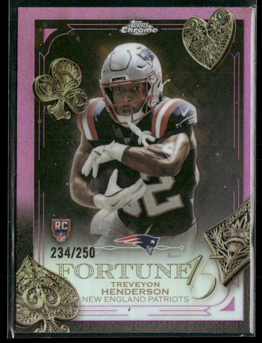 2025 Topps Chrome Fortune 15 Pink Refractor TreVeyon Henderson #/250 #F15-26