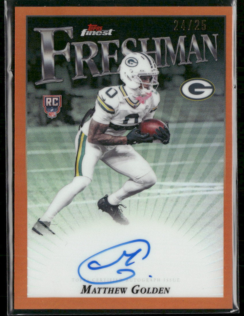 2025 Finest Finest Freshman Au Orange Refractor Matthew Golden #/25 AU #FFA-MG