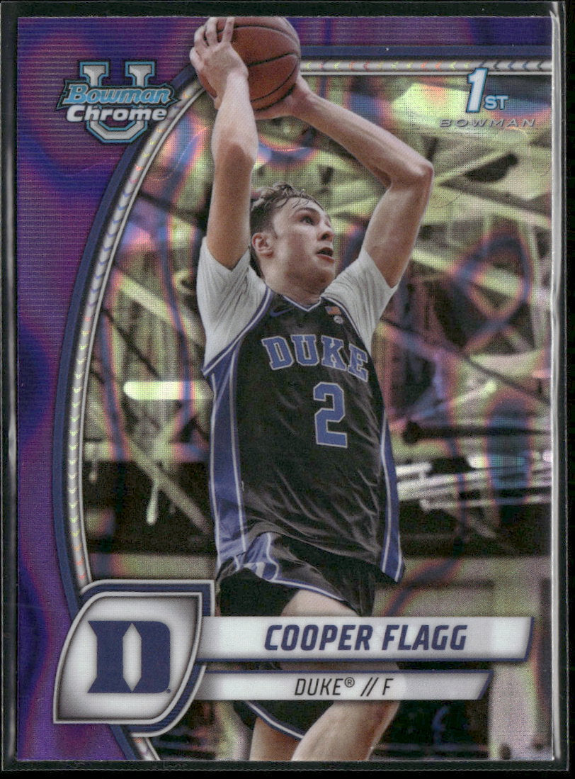 2024-25 Bowman University Chrome Purple Lava Refractor Cooper Flagg #16