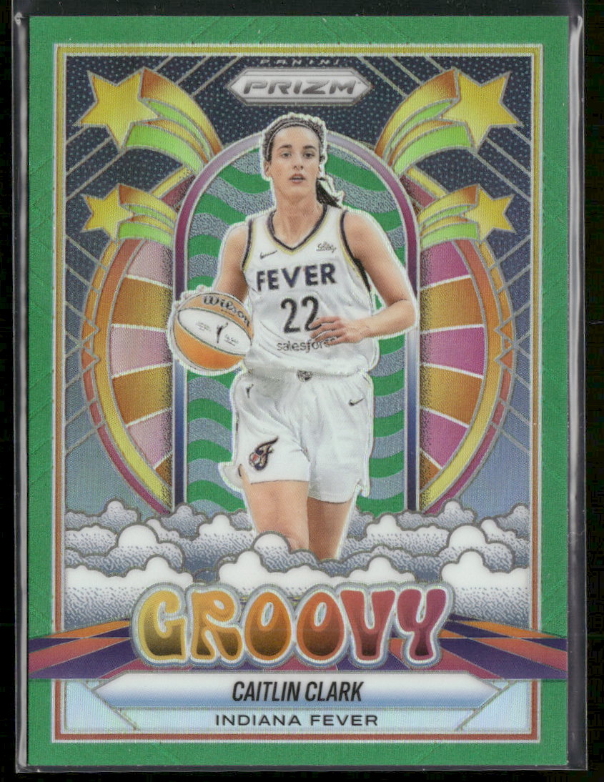 2025 Panini Prizm WNBA Groovy Green Prizm Caitlin Clark #10