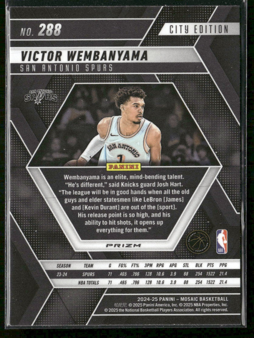 2024-25 Panini Mosaic Reactive Yellow Mosaic Victor Wembanyama #288