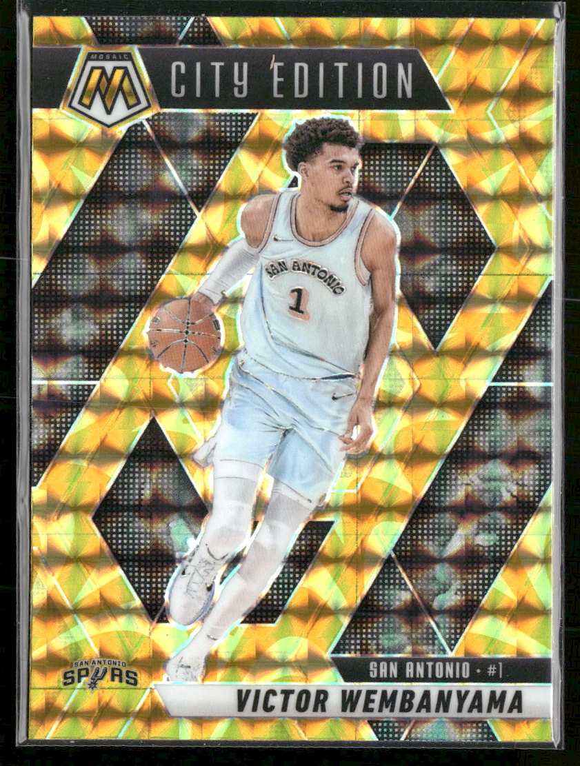 2024-25 Panini Mosaic Reactive Yellow Mosaic Victor Wembanyama #288