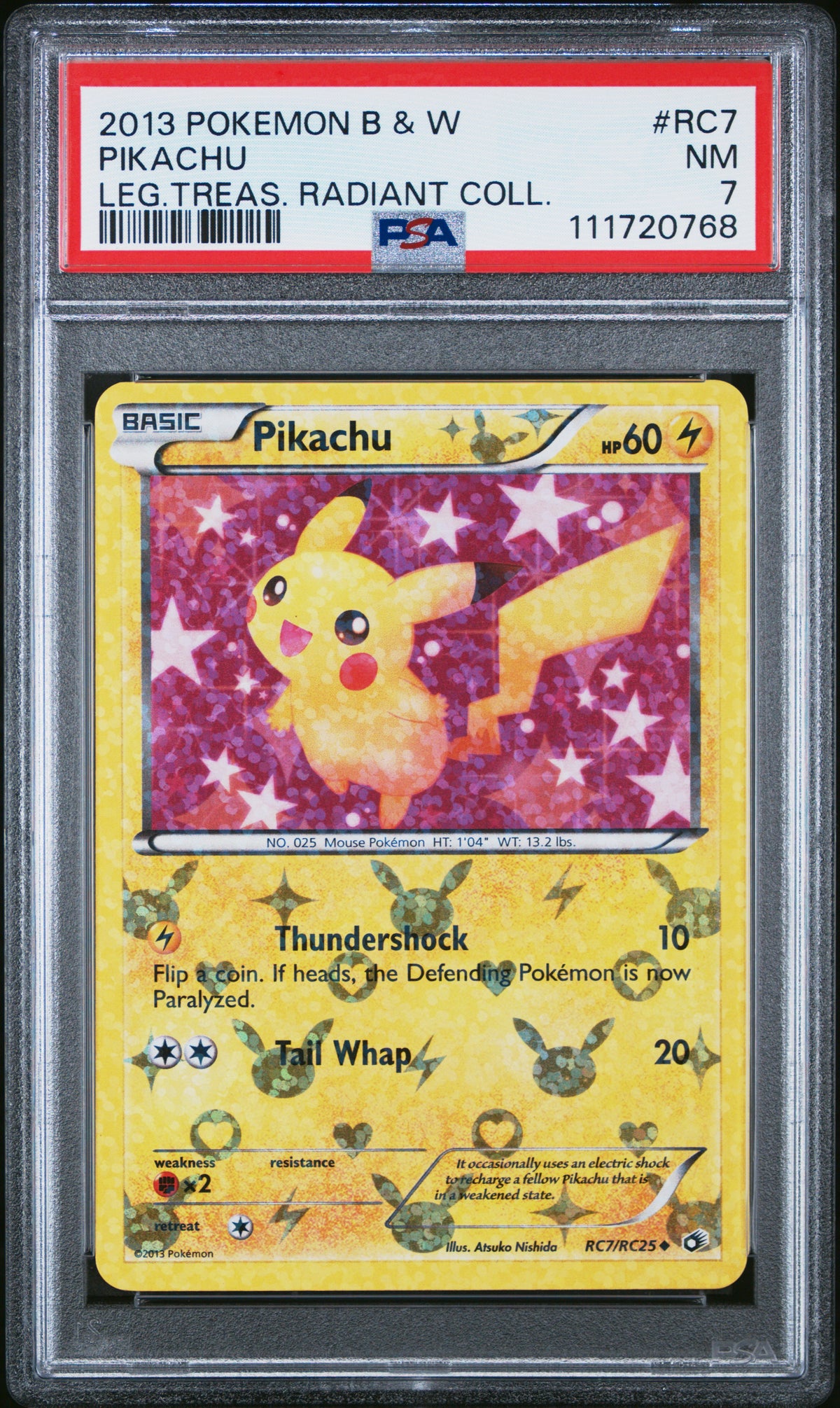 2013 Pokemon B&W Legendary Treasures Radiant Collection Pikachu 7 PSA #RC7