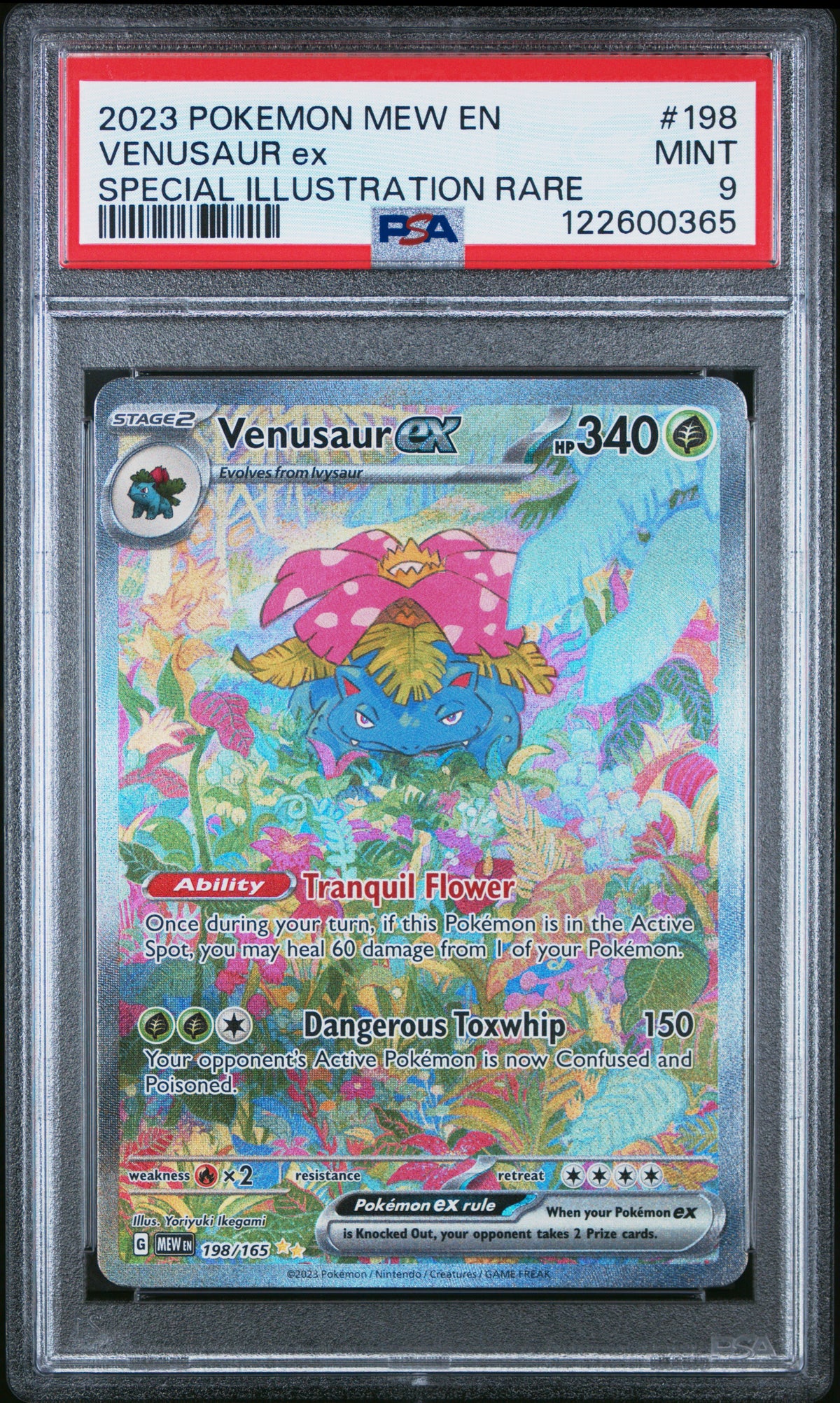 2023 Pokemon Mew En-151 Special Illustration Rare Venusaur Ex 9 PSA #198