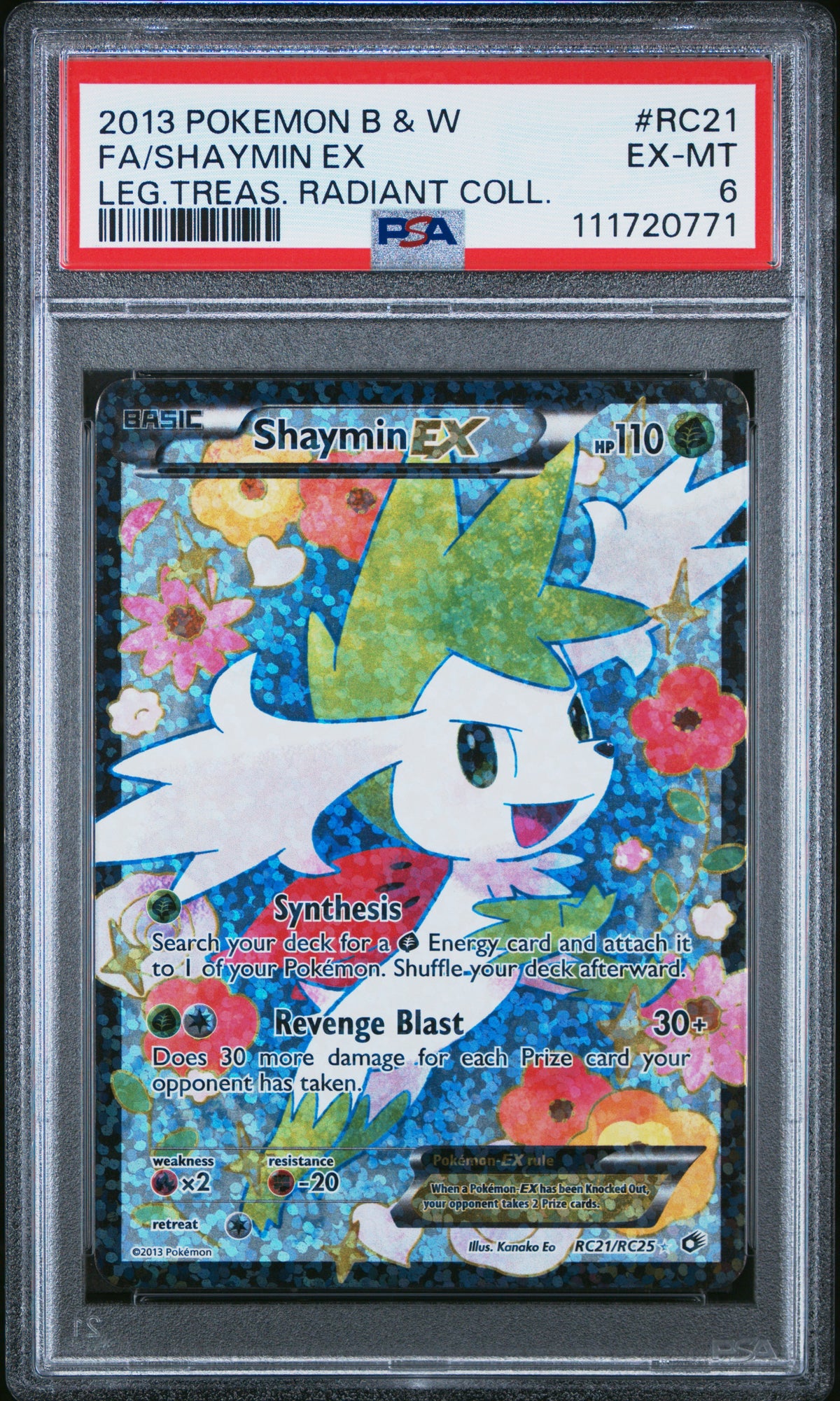 2013 Pokemon B&W Legendary Treasures Radiant Coll. Fa/Shaymin Ex 6 PSA #RC21