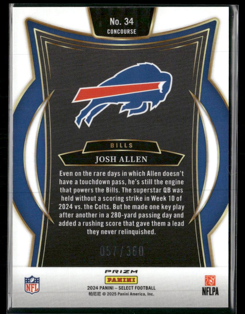 2024 Panini Select Purple Prizm Shock Josh Allen #/360 #34