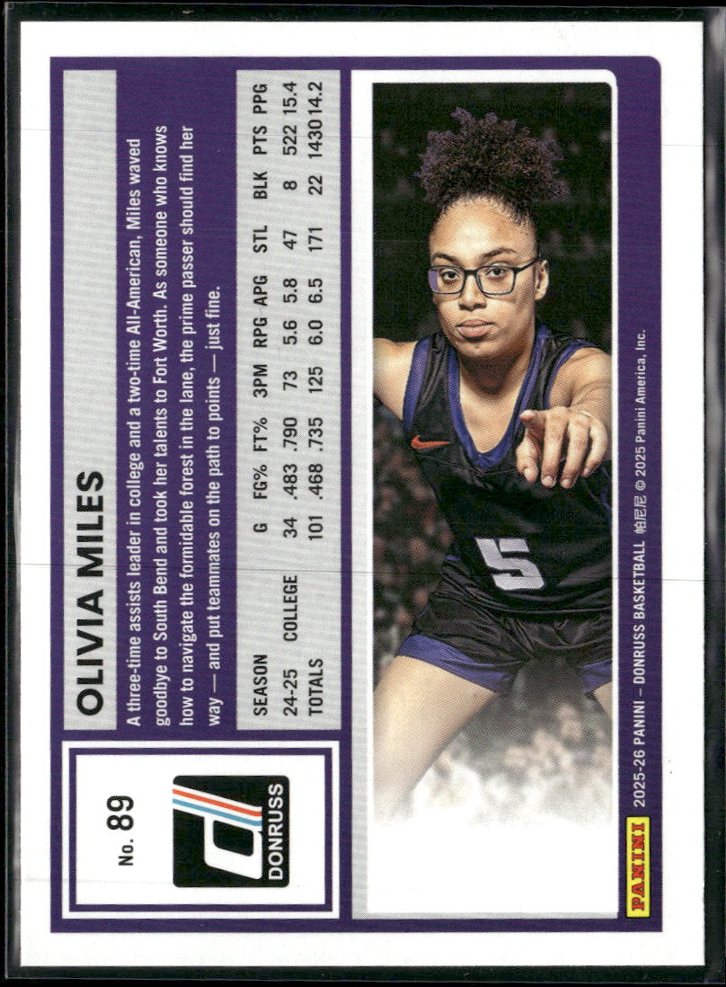 2025-26 Donruss Holo Green Laser Olivia Miles #89