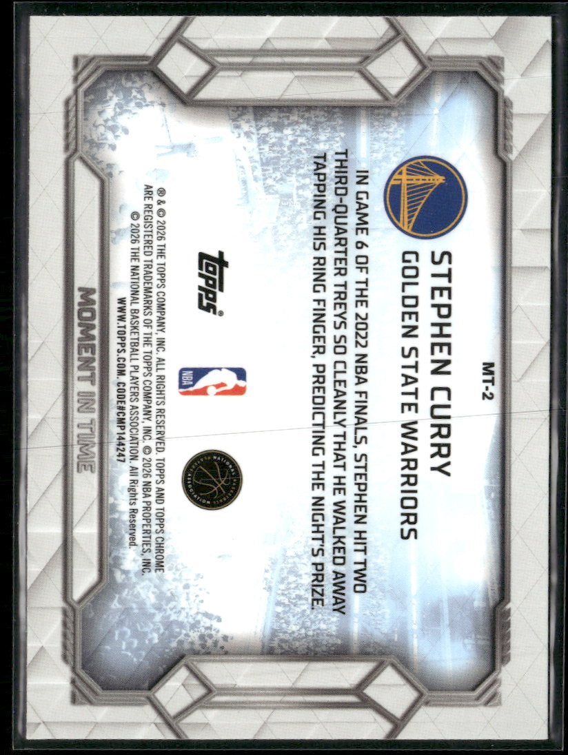 2025-26 Topps Chrome Update Moment In Time Stephen Curry #MT-2