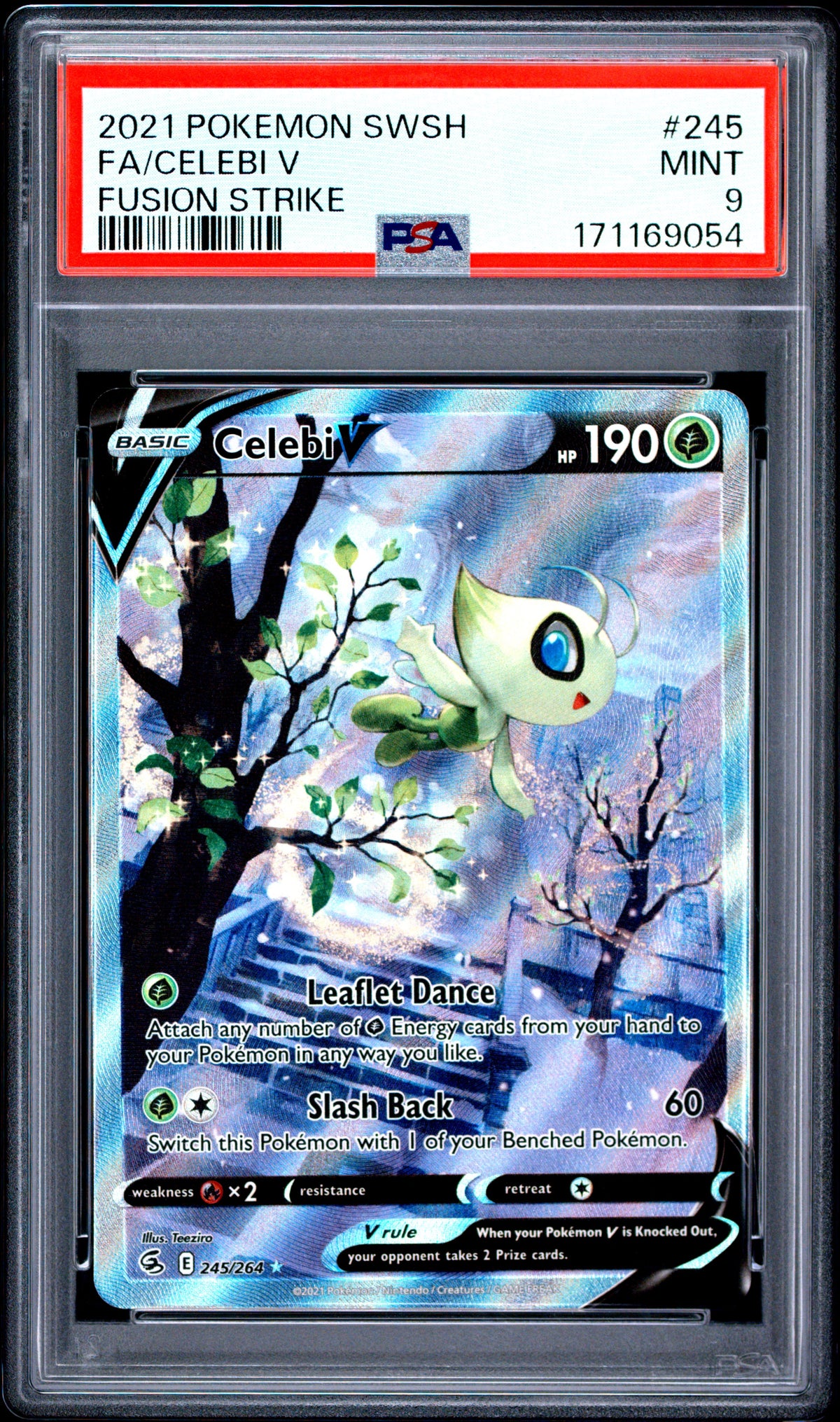 2021 Pokemon Sword & Shield Fusion Strike Fusion Strike Fa/Celebi V 9 PSA #245